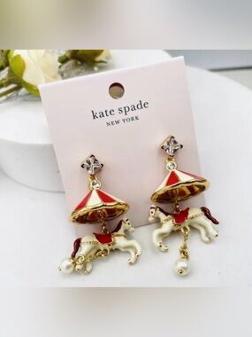 kate spade New York Carousel Horse Drop Earrings